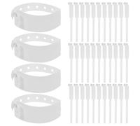 CLISPEED 200 Pièces Bracelet D'identification Hospitalier, Bracelet D'information pour Personnes Âgées, Pvc Blanc, Imperméable, Résistant aux Déchirures, Fermeture Réglable, pour Patients