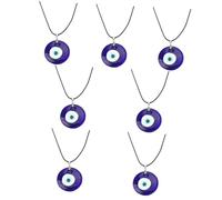 CLISPEED 21 Pièces Collier Homme Œil Rétro Pendentif Bleu Chaîne Décorative Simple avec Corde Cirée Accessoire Masculin pour Fêtes et Usage Quotidien