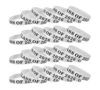 CLISPEED 24 Pièces Bracelets en Silicone Blancs Class Of 2026 pour Remise de Diplôme, Souvenir Solide et Confortable, Accessoires pour Événements de Fin D'études