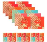 CLISPEED 24 Pièces Enveloppes Rouges Traditionnelles Papier pour Nouvel An Chinois Pochettes Motifs Dragon Accessoires Festifs pour Fête Du Printemps