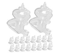 CLISPEED 24 pièces Lot Boîtes Transparentes Unicorn Plastique Rangement Multiusage pour Bijoux Décorations et Emballages Fêtes