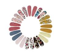 CLISPEED 24 pièces Lot de Barrettes Tissu Décoratives Fleur pour Filles Épingles Cheveux Motif Brodé Accessoires Mignons pour Tout-petits et Adolescents Assortiment Mixte
