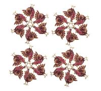 CLISPEED 24pièces Breloques Dinde pour Thanksgiving Motifs de Dinde Ludiques Pendentifs Automne Alliage Accessoires DIY pour Créations de Bijoux