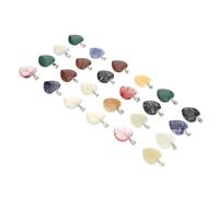 CLISPEED 24pièces Heart-shaped Natural Crystal Stones Set for Home Decor Polished Mixed Color Heart Ornaments Unique Stone Decoration for Office and Meditation