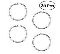 CLISPEED 25 pièces Anneaux Métalliques pour Reliure Loose Leaf Porte-clés Argenté Accessoires Bricolage Professionnel et Organisation de Cahiers