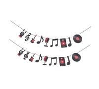 CLISPEED 2ensembles Bannières Anniversaire Musicales à Suspendre Guirlande De Notes De Musique Décorations Anniversaire Thème Musique Pour De Musiciens Et Festivals