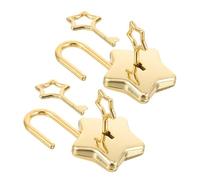 CLISPEED 2ensembles Mini Cadenas Étoile Avec Clé Pour Carnet Agenda Boîte à Bijoux Accessoires De Bricolage Verrou De Confidentialité Portable Pour Bureau Voyages Doré Lot