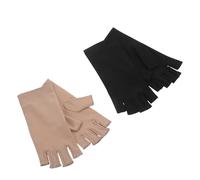 CLISPEED 2paires Mitaines sans Doigts pour Protection UV de Conduite pour Femmes Anti-bronzage pour Manucure Gel