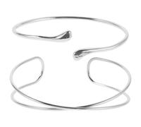 CLISPEED 2pièces Bracelet Manchette Femme Ensemble de Bijoux Minimalistes Argentés Ouverts Ajustables pour Bras Accessoires Femmes Filles