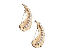 CLISPEED 2Pièces Broche Perles et Plumes pour Femmes Élégantes pour Vêtements Accessoires de Fête et Spéciaux