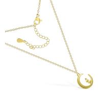 CLISPEED 2pièces Collier Femme Pendentif Lapin et Lune Chaîne Délicate pour Clavicule Bijoux Cadeaux