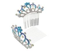 CLISPEED 2pièces Couronne Peigne Strass Lot De Mini-diadèmes Accessoires De Coiffure Pour Cheveux Dégradé Élégant Fête Femme Princesse