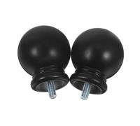CLISPEED 2pièces Embouts De Tringle à Rideaux Plastique Noir Tête Sphérique Décorative pour Amélioration Esthétique des Rideaux Accessoires De Pôle De Draperie Faciles à Installer