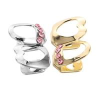 CLISPEED 2pièces Grills Dentaires Zircon Rose Forme De Cœur Bijoux Pour Et Femmes Accessoires De Pour Rapper