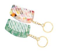 CLISPEED 2pièces Mini Peignes Porte-clés Peignes Démêlants à Dents Larges Pour Cheveux Bouclés Accessoires De Poche Portables Et Compacts Combinaisons Pratiques Pour Voyage Et Usage Quotidi