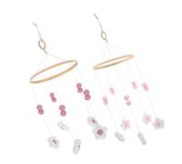 CLISPEED 2Pièces Mobile Pompons Fleurs Éolien pour Décoration de Accessoire Tactile pour Développement Visuel
