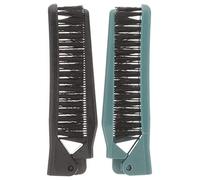 CLISPEED 2pièces Peigne Pliant Portable Pour Cheveux Lisses Bouclés Deux Types Dents Coiffure Voyage Femme Homme Accessoire Compact Rangement Facile