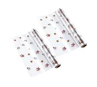 CLISPEED 2rouleau Papier Cadeau Transparent pour Fleurs Emballage de Noël Film Cellophane pour Paniers Cadeaux Fournitures de Décoration