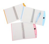 CLISPEED 3 ensembles Lot de Cahiers à Spirale Pastel Format avec Stylos Carnets Poche Lignés pour Prise de Notes Petits Cahiers Brouillon Polyvalents pour Bureau École et Usage Quotidien