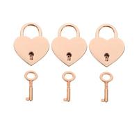 CLISPEED 3 ensembles Lot de Petits Cadenas Cœur de Zinc avec Clé Mini Cadenas Décoratif pour Boîte à Journal Valise Serrure Portable pour Couple Famille et