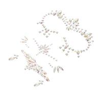 CLISPEED 3 feuilles Autocollants de Visage Lumineux de Gems Fluo pour Halloween Cosplay et Fêtes Autocollants de Rhinestone pour Effet Décoratif Éblouissant