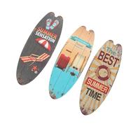 CLISPEED 3 Panneaux Décoratifs en Bois de Planche de Surf, Décoration Murale Extérieure Tropicale pour Jardin et Fête D'été, Design Hawaïen Coloré pour Ambiance Plage et Salle de