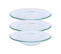 CLISPEED 3 pièces Assiette Verre Transparent pour Huile Essentielle Plat Rond pour Réchauffeur de Cire Accessoire Indispensable pour Diffuseur et Bougie