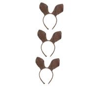 CLISPEED 3 Pièces Bandeau Garçon Fille Kangourou Peluche Souple pour Cosplay et Accessoire de Cheveux Unique Marron Décoration Costume Fête et Photo