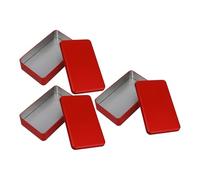 CLISPEED 3 pièces Boîtes de Rangement Métalliques Rectangulaires avec Couvercle Boîtes de Stockage Robustes et Compactes pour Petits Objets Usage Polyvalent à Domicile et Voyage Dimensions