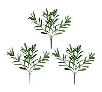 CLISPEED 3 pièces Branches Dolivier Artificielles Vertes Décoratives Plastique sans Entretien pour Maison Bureau Mariage DIY