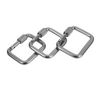 CLISPEED 3 pièces Carabiner Buckle Carré Argenté Mousquetons Multifonctions Solides pour Camping Randonnée Escalade Porte Clés et Accessoires Extérieurs