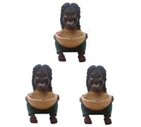 CLISPEED 3 Pièces Cendrier Motif Africain Décoratif Multifonction pour Maison et Bureau Grand Espace Salissure Ornement Chic pour Cadeau Fête des Pères