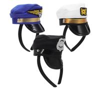 CLISPEED 3 Pièces Chapeau de Marin pour Petits Chiens et Chats, Style Capitaine Navy en Plastique Respirant, Accessoire Polyvalent pour Fêtes d'animaux et Sorties Décontractées