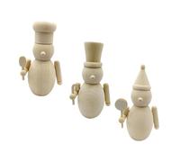 CLISPEED 3 Pièces DIY Wooden Nutcracker Figures for Christmas Crafting Unfinished Wood Toys with Smooth Surface and Safe Versatile Holiday Decoration for Family Activities