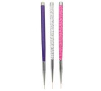 CLISPEED 3 pièces Pinceau Nail Art Liner Ensemble de Pinceaux de Dessin pour Ongles Pinceau à Gel Pratique pour Dessiner des Motifs et Fleurs Ongles