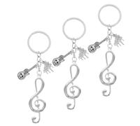 CLISPEED 3 pièces Porte-clés Musical Alliage de Zinc avec Guitare et Piano Motif Note de Musique Accessoire et Léger pour Amoureux Musique pour Sacs et Clés
