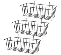 CLISPEED 3pièces Panier Mural Fer pour Rangement Salle de Bain et Cuisine Support Mural sans Perçage Résistant à Humidité Petit Panier Suspendu pour Accessoires et Serviettes