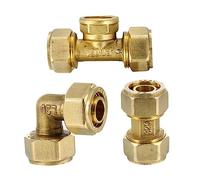CLISPEED 3pièces Raccord Droit Coude Cuivre Raccord De Plomberie Joint De Raccordement sans Soudure