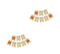 CLISPEED 4 Ensembles Bannière Lin pour Fête Anniversaire Garçon Fille de Fanions Forme de Queue Hirondelle Décoration de Fête Première Année Guirlande Suspendue pour Garçons et