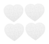 CLISPEED 4 Ensembles Puzzle Cœur Vierge à Décorer pour Garçon Fille Carton DIY Artistique à Peindre Activité Manuelle Créative Garçon Fille Ans