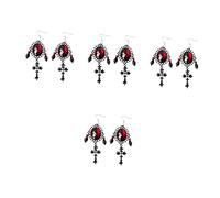 CLISPEED 4 Paires Boucles Doreilles Gothiques Pendantes Vintage pour Femme Style Vampire Halloween Accessoires Costume Cosplay