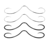 CLISPEED 4 pièces Anneaux de Nez Septum Moustache Réaliste Acier Inoxydable Bijoux Ajustables pour Hommes et Femmes Accessoire pour Piercing Nose Septum