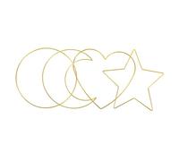 CLISPEED 4 pièces Anneaux Métal pour Attrape-rêves Cercles Lune Étoile Cœur Ronds Solides pour Bricolage Création Décoration Murale