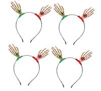 CLISPEED 4 Pièces Bandeau Halloween Œil Globuleux Rouge et Vert Accessoire Cosplay Effrayant pour Fêtes Costumées et Déguisements Confortable et Créatif pour Femmes et Hommes