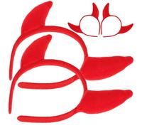 CLISPEED 4 pièces Bandeaux de Diable Accessoires Halloween Créatifs Cosplay et Fêtes avec Rouge et Design Original