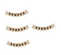 CLISPEED 4 Pièces Bannière Halloween Toile de Jute Décoration Suspendue pour Fête et Maison Accessoire Photo Original et Résistant pour Ambiance Festive