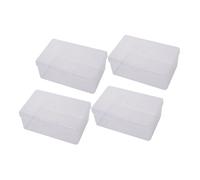 CLISPEED 4 pièces Boîte de Rangement Maquillage Transparente Capacité Étanche Boîte Plastique Rectangulaire pour Coton Démaquillant Organiseur Cosmétique de Bureau