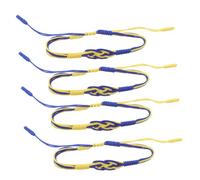 CLISPEED 4 Pièces Bracelets Ukrainiens Tressés Multicolores Design Unique avec Nœud Réglables pour Poignets Ensemble pour Événements Culturels et Mode