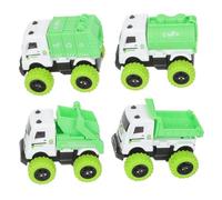 CLISPEED 4 pièces Camion Poubelle à Friction de Modèles pour Garçon Fille Véhicules Manuelle Jouets Éducatifs pour Filles et Garçons Sensibilisation à Environnement