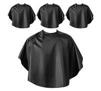 CLISPEED 4 pièces Cape de Coiffure Imperméable Polyester Noir Tablier de Salon Professionnel pour Teinture Permanente et Coupe de Unisexe 4pcs